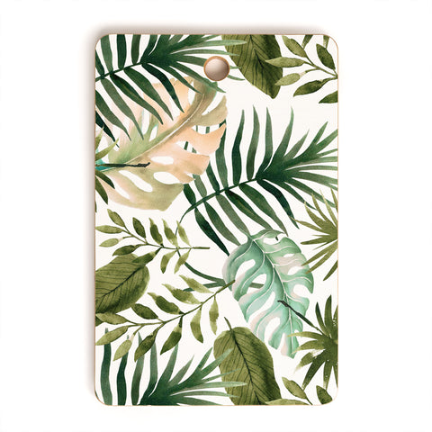 Marta Barragan Camarasa Painting watercolor leaves Cutting Board Rectangle