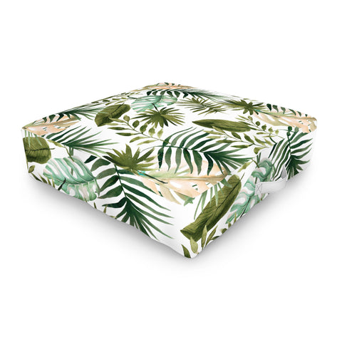Marta Barragan Camarasa Painting watercolor leaves Outdoor Floor Cushion
