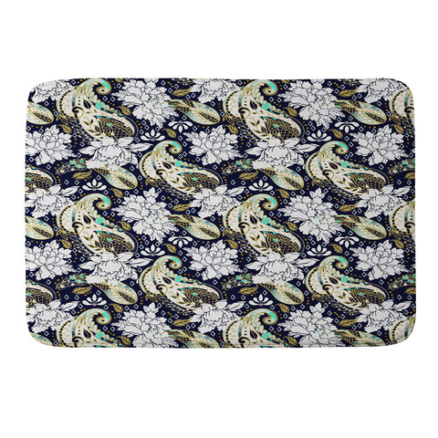 Marta Barragan Camarasa Paisley Bloom Pattern Memory Foam Bath Mat