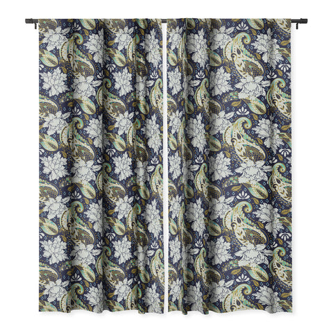 Marta Barragan Camarasa Paisley Bloom Pattern Blackout Window Curtain