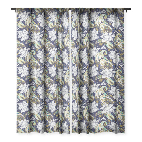 Marta Barragan Camarasa Paisley Bloom Pattern Sheer Window Curtain