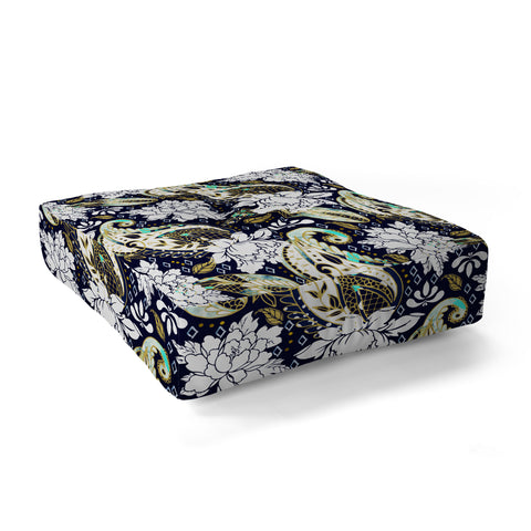 Marta Barragan Camarasa Paisley Bloom Pattern Floor Pillow Square