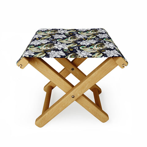 Marta Barragan Camarasa Paisley Bloom Pattern Folding Stool