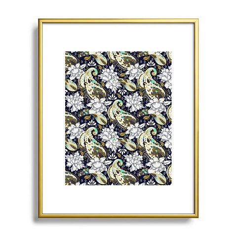 Marta Barragan Camarasa Paisley Bloom Pattern Metal Framed Art Print