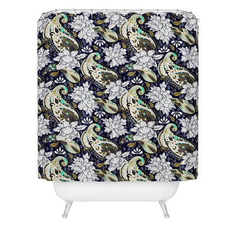 Marta Barragan Camarasa Paisley Bloom Pattern Shower Curtain