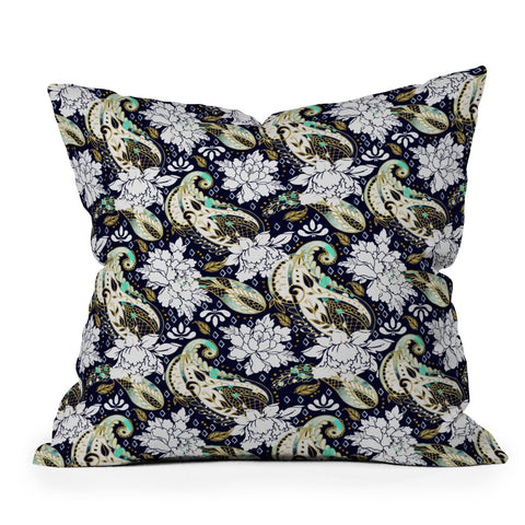 Marta Barragan Camarasa Paisley Bloom Pattern Throw Pillow