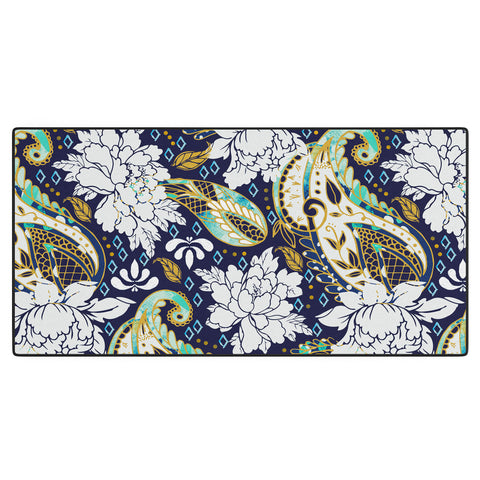 Marta Barragan Camarasa Paisley Bloom Pattern Desk Mat