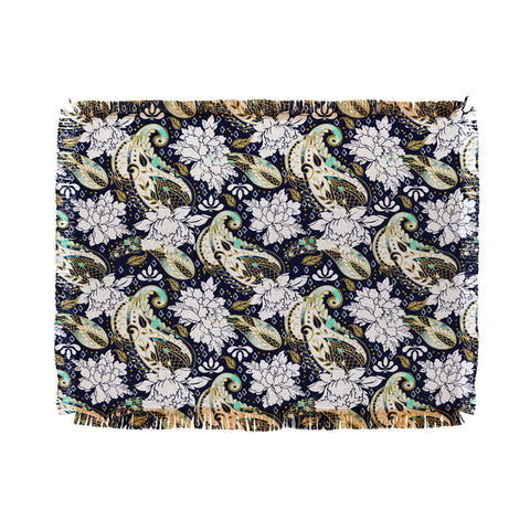 Marta Barragan Camarasa Paisley Bloom Pattern Throw Blanket