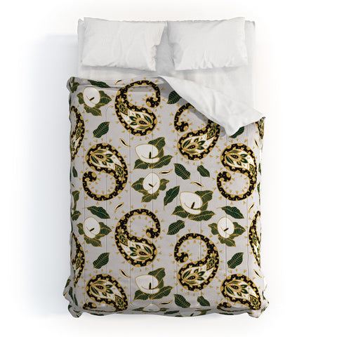 Marta Barragan Camarasa Paisley botanical obsessions Comforter
