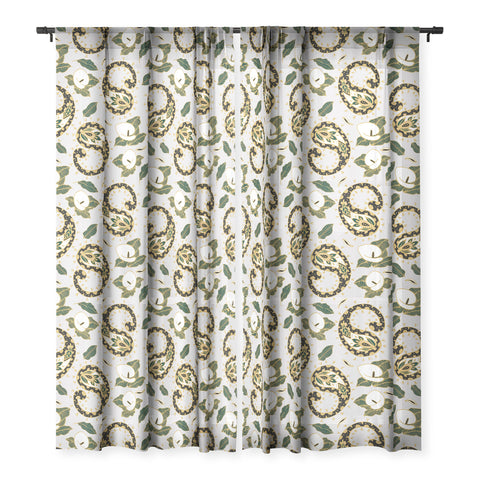 Marta Barragan Camarasa Paisley botanical obsessions Sheer Window Curtain