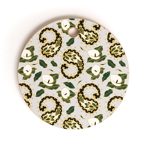 Marta Barragan Camarasa Paisley botanical obsessions Cutting Board Round