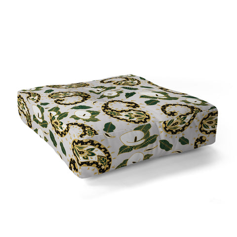 Marta Barragan Camarasa Paisley botanical obsessions Floor Pillow Square