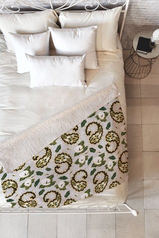 Marta Barragan Camarasa Paisley botanical obsessions Fleece Throw Blanket