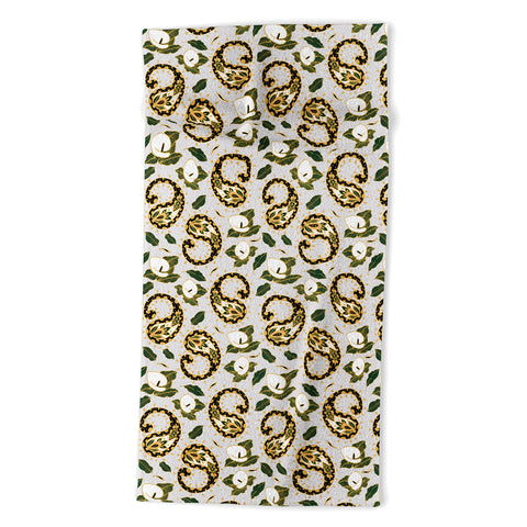 Marta Barragan Camarasa Paisley botanical obsessions Beach Towel