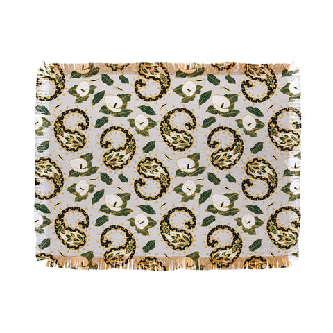 Marta Barragan Camarasa Paisley botanical obsessions Throw Blanket