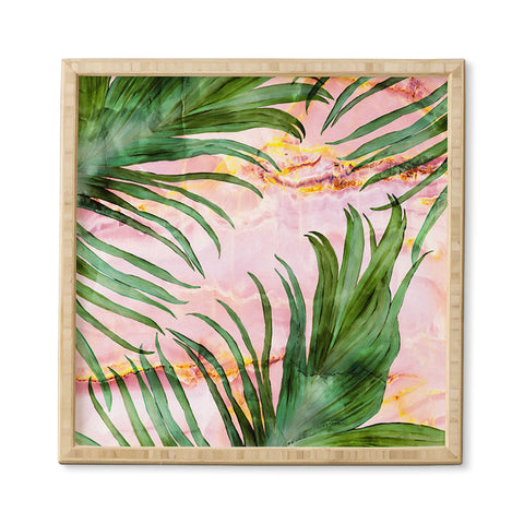 Marta Barragan Camarasa Palm leaf on marble 01 Framed Wall Art