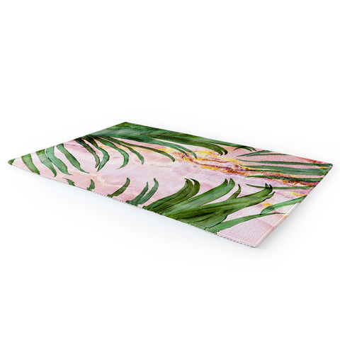 Marta Barragan Camarasa Palm leaf on marble 01 Area Rug
