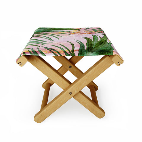 Marta Barragan Camarasa Palm leaf on marble 01 Folding Stool