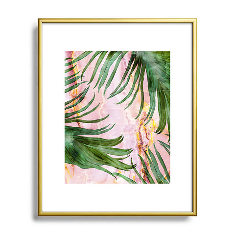 Marta Barragan Camarasa Palm leaf on marble 01 Metal Framed Art Print