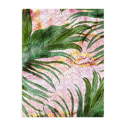 Marta Barragan Camarasa Palm leaf on marble 01 Puzzle