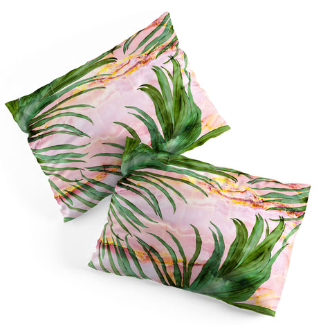 Marta Barragan Camarasa Palm leaf on marble 01 Pillow Shams