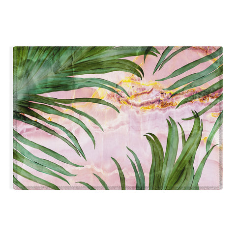 Marta Barragan Camarasa Palm leaf on marble 01 Outdoor Rug
