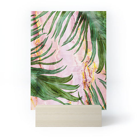 Marta Barragan Camarasa Palm leaf on marble 01 Mini Art Print