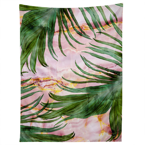 Marta Barragan Camarasa Palm leaf on marble 01 Tapestry