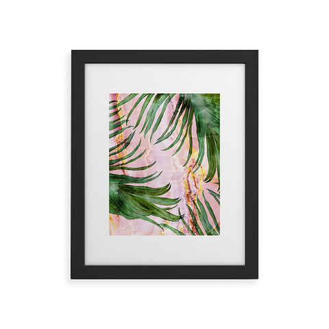 Marta Barragan Camarasa Palm leaf on marble 01 Framed Art Print