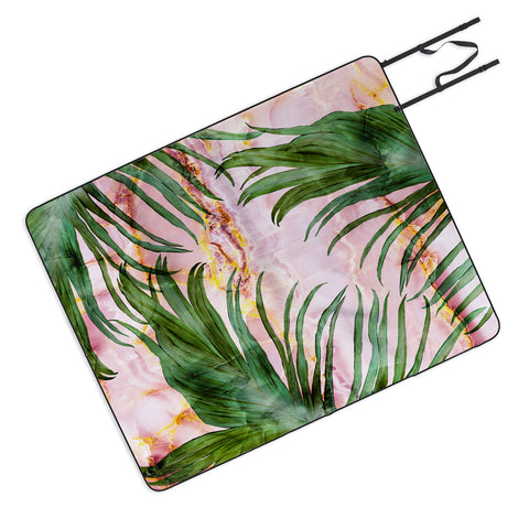 Marta Barragan Camarasa Palm leaf on marble 01 Picnic Blanket