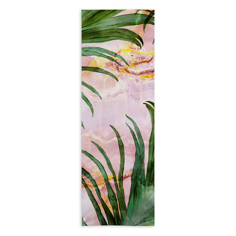 Marta Barragan Camarasa Palm leaf on marble 01 Yoga Towel