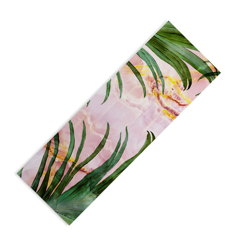 Marta Barragan Camarasa Palm leaf on marble 01 Yoga Mat