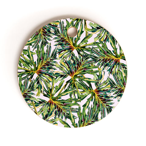 Marta Barragan Camarasa Palm leaves paradise Cutting Board Round