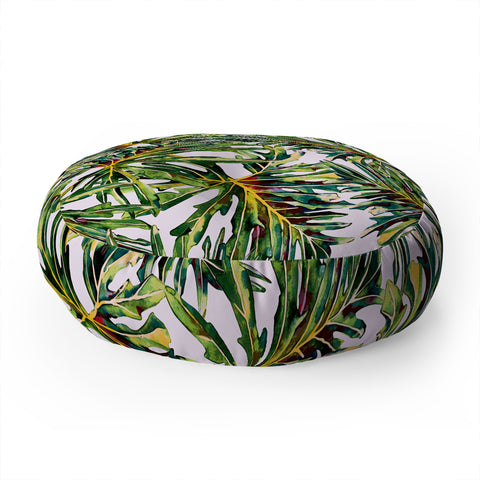 Marta Barragan Camarasa Palm leaves paradise Floor Pillow Round