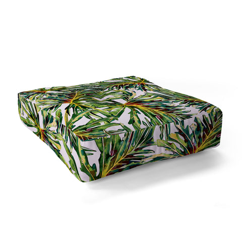 Marta Barragan Camarasa Palm leaves paradise Floor Pillow Square