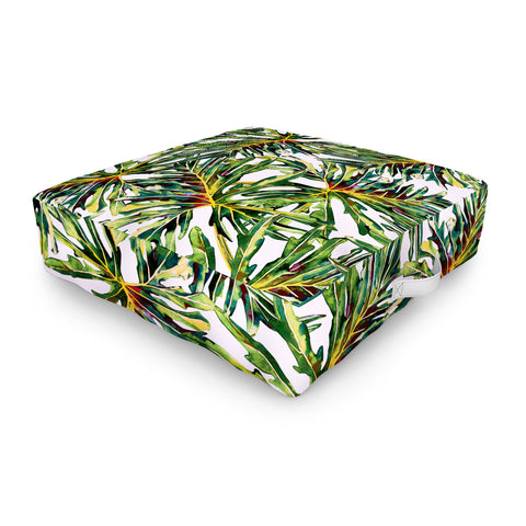 Marta Barragan Camarasa Palm leaves paradise Outdoor Floor Cushion