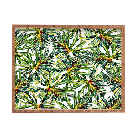 Marta Barragan Camarasa Palm leaves paradise Rectangular Tray