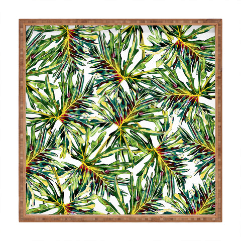 Marta Barragan Camarasa Palm leaves paradise Square Tray
