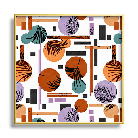 Marta Barragan Camarasa Palms in the geometric Square Metal Framed Art Print