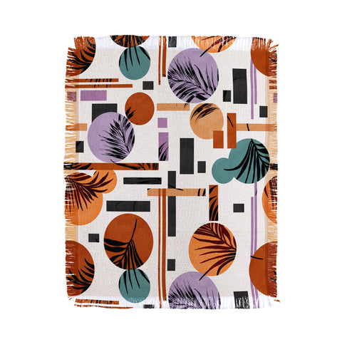 Marta Barragan Camarasa Palms in the geometric Throw Blanket