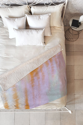 Marta Barragan Camarasa Pastel colors tie dye 71 Fleece Throw Blanket