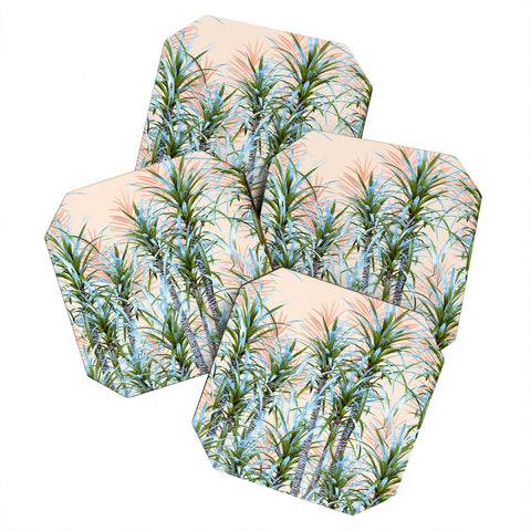 Marta Barragan Camarasa Pastel palm trees Coaster Set