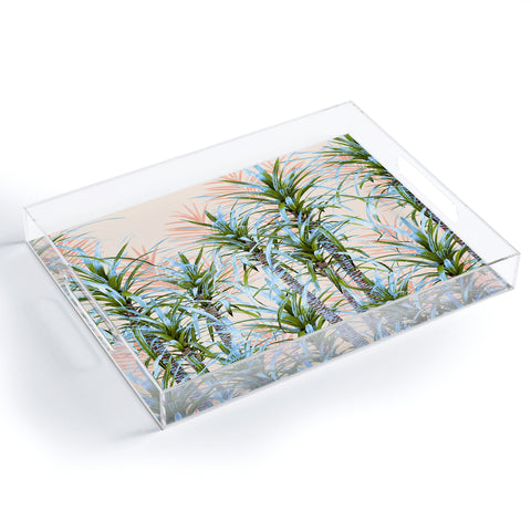 Marta Barragan Camarasa Pastel palm trees Acrylic Tray