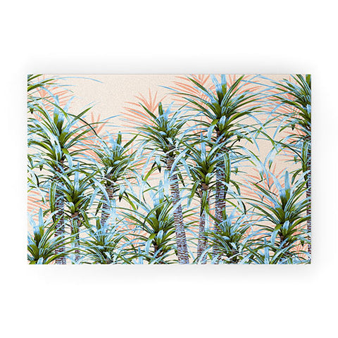 Marta Barragan Camarasa Pastel palm trees Welcome Mat