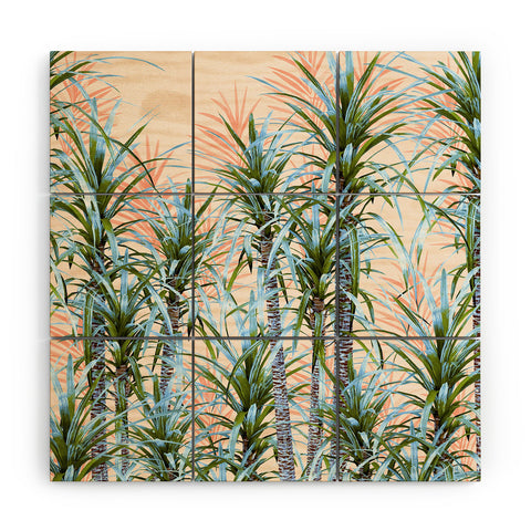 Marta Barragan Camarasa Pastel palm trees Wood Wall Mural