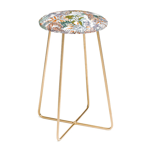 Marta Barragan Camarasa Pastel tropical botanical 90 Counter Stool
