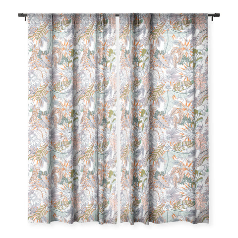 Marta Barragan Camarasa Pastel tropical botanical 90 Sheer Window Curtain