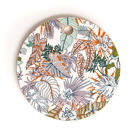 Marta Barragan Camarasa Pastel tropical botanical 90 Cutting Board Round