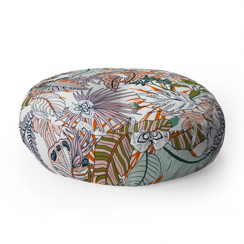 Marta Barragan Camarasa Pastel tropical botanical 90 Floor Pillow Round