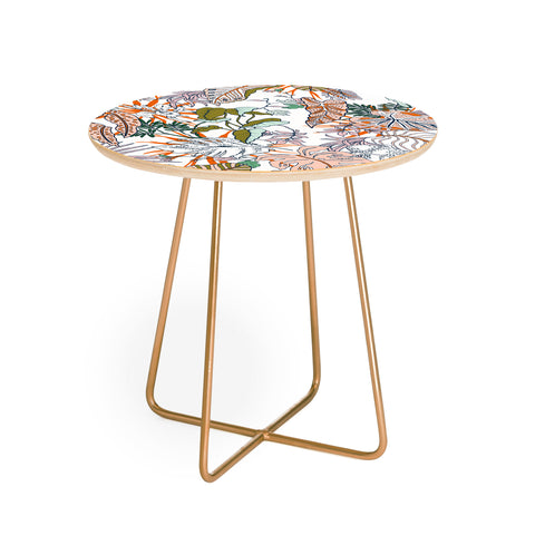 Marta Barragan Camarasa Pastel tropical botanical 90 Round Side Table